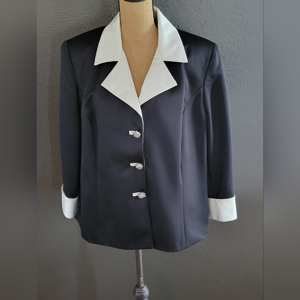 Victor Costa By Nahdree' Vintage 80s Black/White 2X Formal Jacket